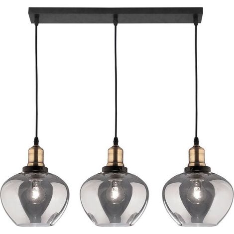 [NEUWERTIG] B-Ware Nova Luce Pendelleuchte Hängeleuchte Cedro Schwarz dimmbar E27 LED 3-flammig (1/2)