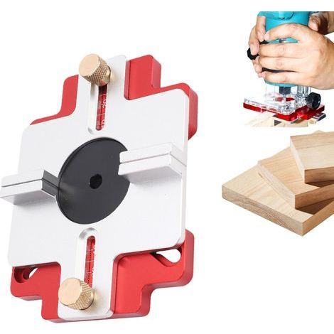 Localisateur de rainurage pour défonceuse à bois, 2 en 1 en alliage d'aluminium épais pour le travail du bois avec échelle pour projets de bricolage de meubles (1/5)