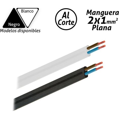 Manguera eléctrica plana 2x1mm2 Negro/Blanco H05W-F Negro/Blanco H05W-F