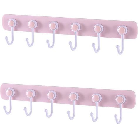 Lot de 2 porte-manteaux muraux adhésifs avec 6 (1/5)