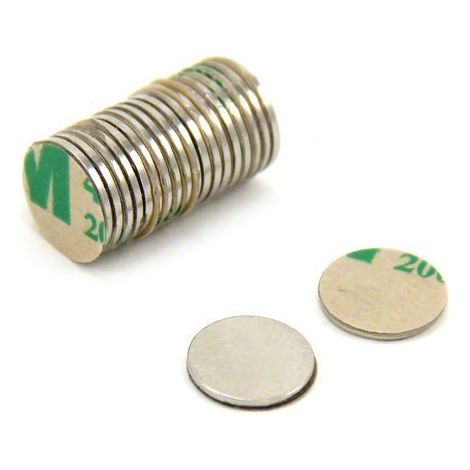 Magnete Neodimio N35 Adesivo Per Arti, Artigianato, Produzione Di Modelli, Fai -Da -Te, Hobby, Ufficio E Casa - 9,5mm x 0,75mm Di Spessore - 0,35kg Di Tiro - Pacchetto Di 20 Anni