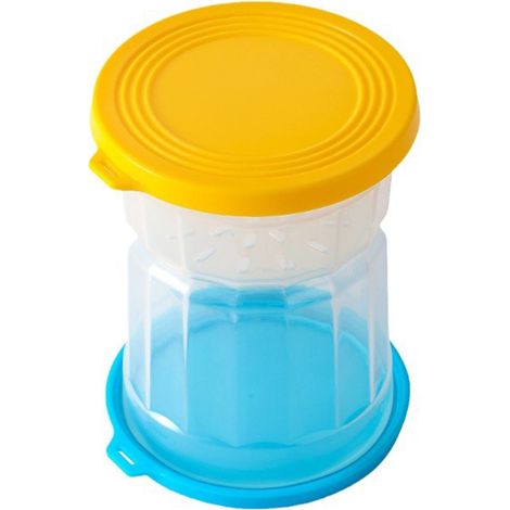 Einmachglas, Oliven-Sanduhr, luftdichter Saftabscheider, Jalapeno-Gurkenwender, Trocken- und Nasstrennung, gelbe und blaue Mischung. (1/5)