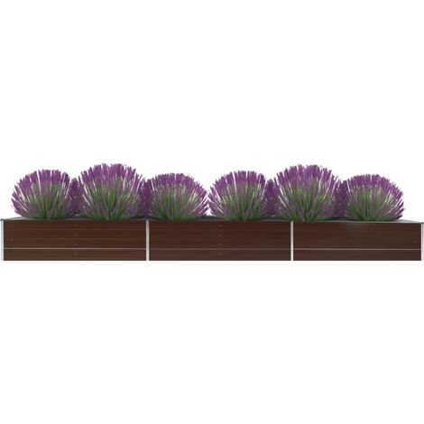 Garten-Hochbeet Verzinkter Stahl 480x80x45 cm Braun (1/5)