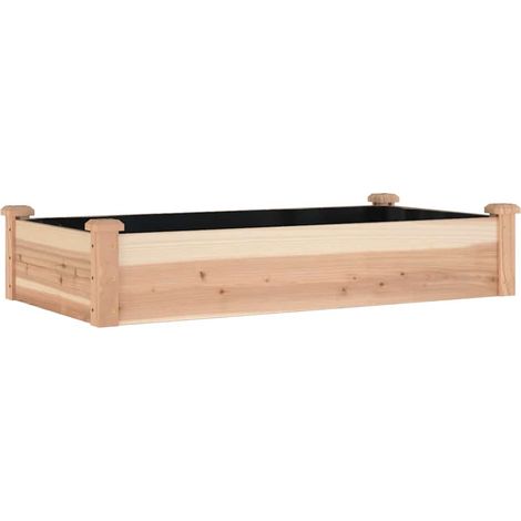 Jardinière Lit surélevé de jardin doublure 120x60x25 cm bois massif sapin (1/5)