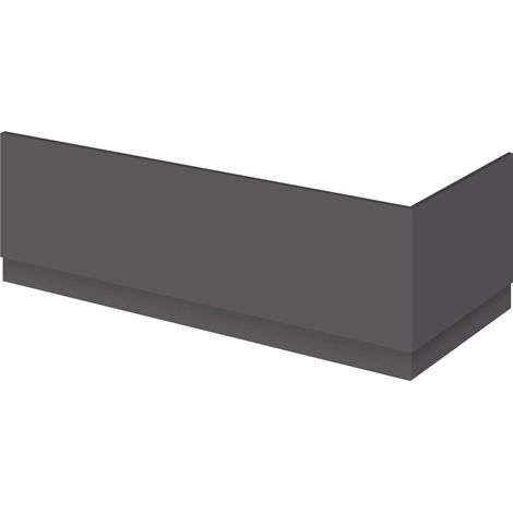 Nuie Gloss Grey 800mm End Bath Panel with Plinth - OFF972 (1/2)