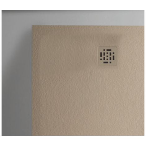Piatto doccia tortora 100x100 cm Globo serie Docciapietra DP10100505 Mineralsolid - Tortora
