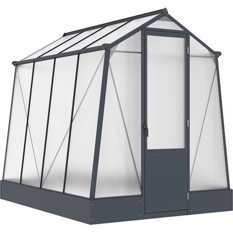 Westmann Aurora 68  Gewächshaus mit Fundament  Anthrazit  2,5x2 m