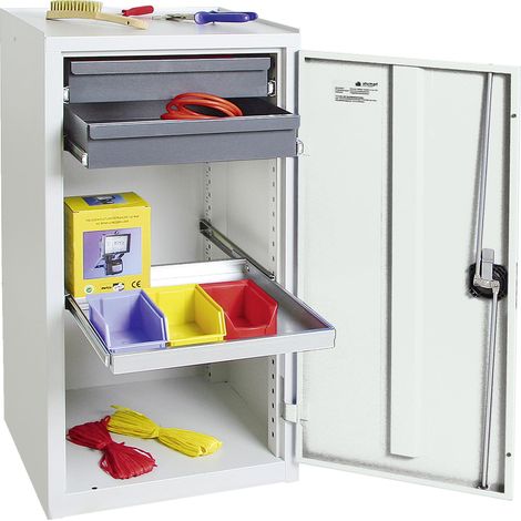 Stumpf Werkzeug- und Materialschrank Serie 3000 lichtgrau + 2 Schubladen 100 mm + 1 Auszugsboden - 3001207