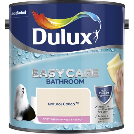 Dulux Easycare Bathroom Soft Sheen Emulsion Paint - 2.5L - Natural Calico