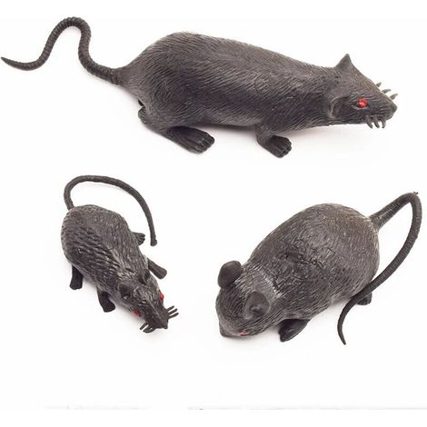 Green Mobility-3pcsSouris en plastique réalistes, accessoires de blague d'Halloween, trompettes, décorations d'Halloween amusantes 30 fausses souris. (1/4)