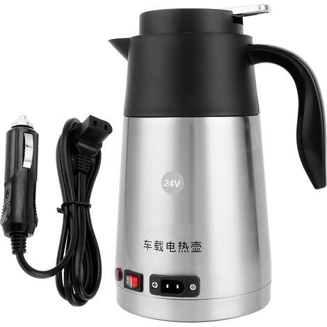 Bouilloire électrique voiture 200W 24V, chauffe-tasse isotherme 1200ml pour allume-cigare véhicule (1/5)
