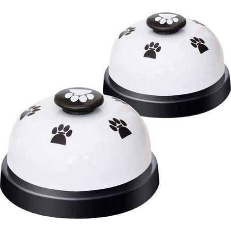 Longziming - Clochette pour chien - Jouet pour chien - Bouton d'appel pour chiens - Lot de 2 - Gros boutons - Son clair ≥ 85 dB - Base antidérapante (1/5)