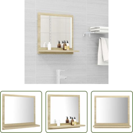Wandspiegel Sonoma-Eiche - Badspiegel Sonoma-Eiche 40x10,5x37 cm Holzwerkstoff (1/5)