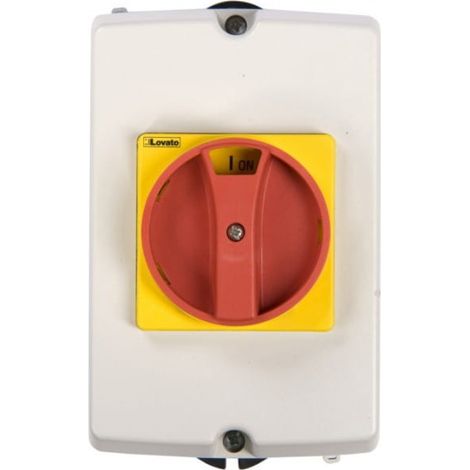 Carcasa para seccionadores GA016A-GA040A, pomo rojo-amarillo, IP65, GAZ1