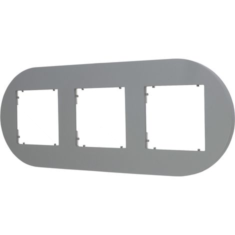 Marco triple para mini interruptores y enchufes Karlik, redondo, gris mate, 27MRTO-3 (1/4)
