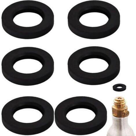 6 Pack Replacement Gaskets for Sodastream - Gasket for Sodastream - Replacement Gasket - Compatible with Sodastream Cystal MAXI Penguin STREAM Dynamo Power - Much More - Black (1/5)