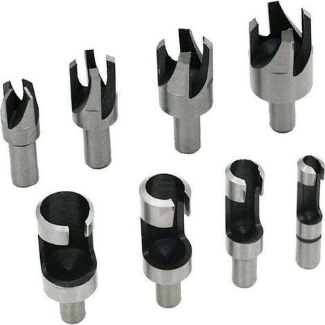Lot de 8 outils de coupe de bois pour coupe-liège mèches de coupe-liège 6 mm/10 mm/13 mm/16 mm avec mèches coniques et griffes (1/5)