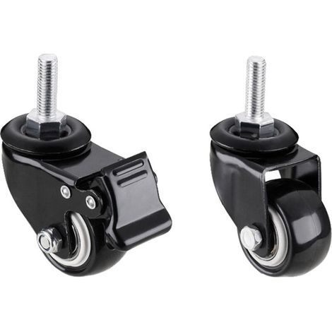 Lntyq roulettes pivotantes 40 mm, roulettes pour meubles, dont 2 avec frein, chariots, armoires, étagères
