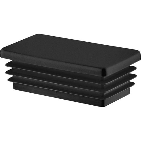 Bouchon pour tube rectangulaire 60x30 mm noir – Lot de 5 pièces – Polyéthylène résistant aux UV – Montage facile sans colle (1/4)