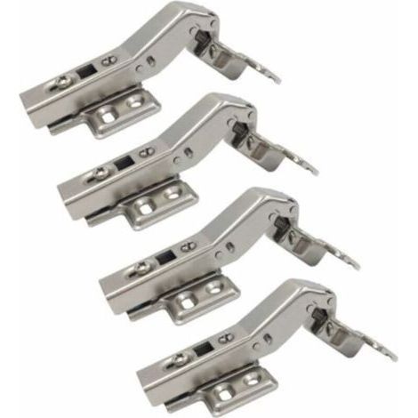 Lot de 4 charnières d'angle à 45 degrés 35 mm avec amortisseur pour portes d'armoires carrées et meubles de cuisine - La solution idéale pour des fermetures douces et silencieuses (1/4)