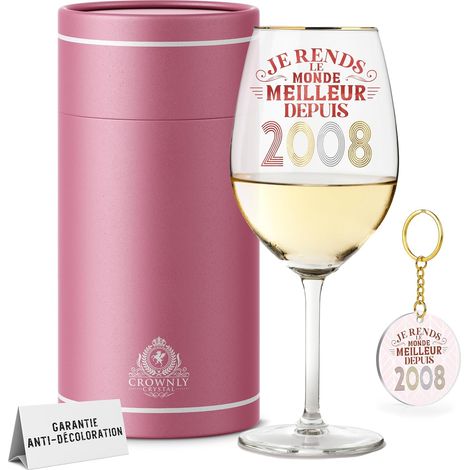 18 Ans Cadeau Fille Verre À Vin Personnalisé Décoration Anniversaire Cadeau Femme Amie Meilleure Amie Ado (1/5)