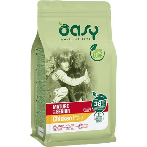 Oasy Dog Lifestage Mature e Senior con Pollo - Oasy Dog Lifestage Mature e Senior con Pollo - Sacco Da 12 Kg