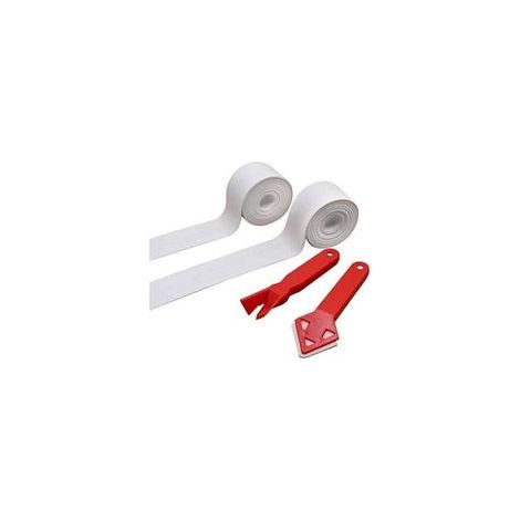 Bande d'Étanchéité,2 Rouleaux Bande de Douche Bande+2 Outil de Calfeutrage Salle de Bains Joint Silicone Ruban Baignoire PE Auto-Adhésive pour Cuisine de Toilette de Bain d'angle