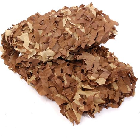 Filet de Camouflage - 2 x 5 m - Polyester Oxford Double Couche - Imperméable Anti-Reflet - Pour Chasse, Ombrage, Protection Solaire, Décoration Extérieure
