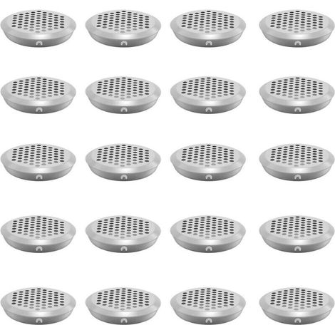 Set di 6 griglie di ventilazione in acciaio inox, griglia di ventilazione per armadietti - Griglia di ventilazione rotonda da 60 mm, utilizzabile in garage, bagno, camera da letto