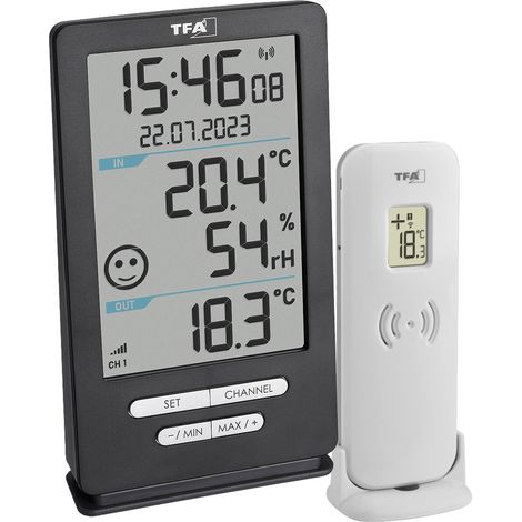 TFA Dostmann Funk-Thermometer XENA HOME Funk-Thermometer digital Anthrazit 30.3074.10 (1/5)