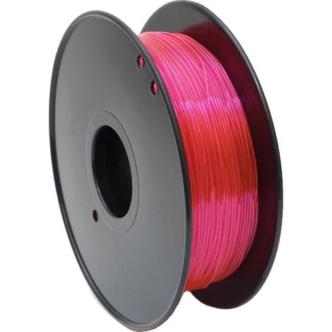 Filamento per stampante 3D, TPU flessibile, alta qualità, rosa trasparente (1/2)