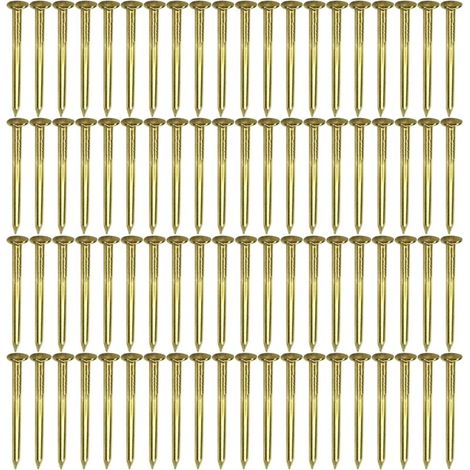 100x Clou pointe en laiton doré tête ronde idéal meuble bois tableau chaise boule ancien vintage, 1.5x20mm (1/4)