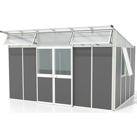 Vitavia Gerätehaus "Kosmos", weiß / anthrazit, 11,5 m² (1/4)