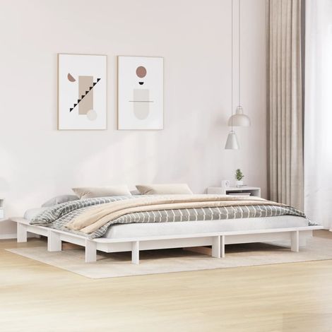 Massivholzbett ohne Matratze Weiß 180x200 cm Kiefernholz vidaXL (1/5)