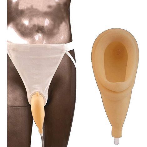 Urinoir portable pour homme avec poche de recueil de 1000 ml et latex hypoallergénique - Réutilisable et anti-reflux (1/5)