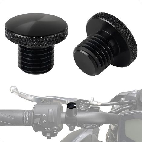 10mm: 2 x clockwise Bouchons d'obturation de miroir de moto en aluminium CNC M10 Moto Miroir Cache Bougies Bougiesscrews oxydation anodique: (1/5)
