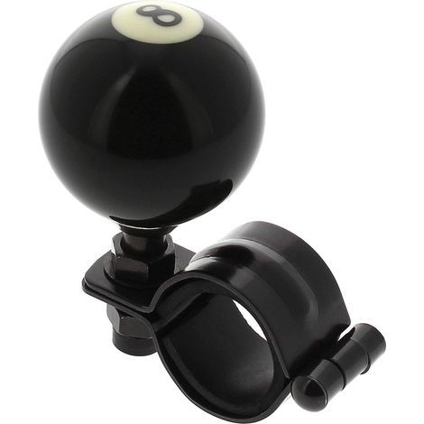 Poignée d'assistance de direction pour voiture et camion - Bouton de rotation noir en forme de boule 8