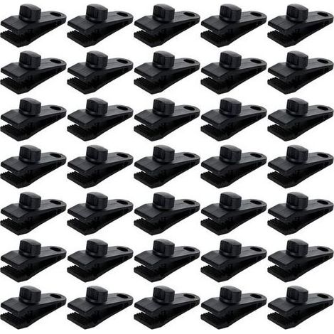Lot de 30 clips pour bâche de tente, pince de verrouillage pour bâche pour fixation d'auvent, toile d'ombrage de camping, couverture de piscine (1/5)
