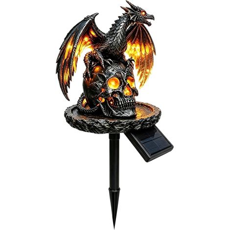 Lampe Solaire Dragon Piquet Lumineux Statue Dragon Halloween Étanche avec Lampes Solaires de Jardin Crâne Pour Terrasse Pelouse Cour Jardin Chemin Fête Halloween Décoration De Paysage (1/5)