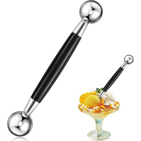 argent Boule Melon Double Face Boules Melon En Acier Inoxydable Cuillre Crme Glace Double Cuillre Boule Melon Boules De Melon Rondes Lisses (1/5)