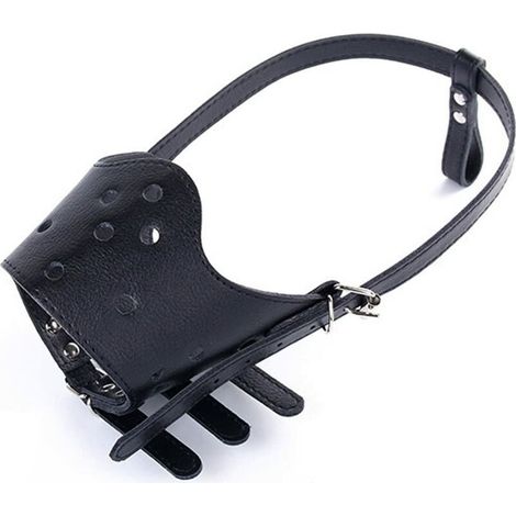 VURAHOME - Muselière Pour Chiens Anti Aboiement Museliere Pour Petit Grand Chien Réglable Museliere Pour Chien En Cuir - Taille Xl-Noir (1/5)