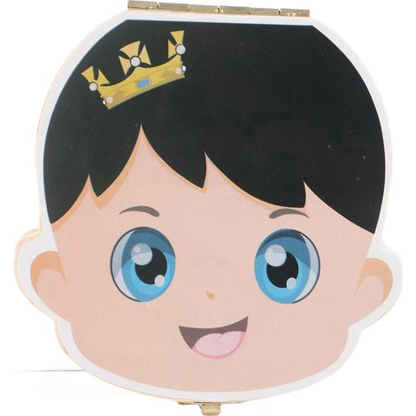 Boîte en bois pour dent de lait peinte, porte-dent et lanugo pour enfants garçons filles, cadeau de naissance anniversaire (1/5)
