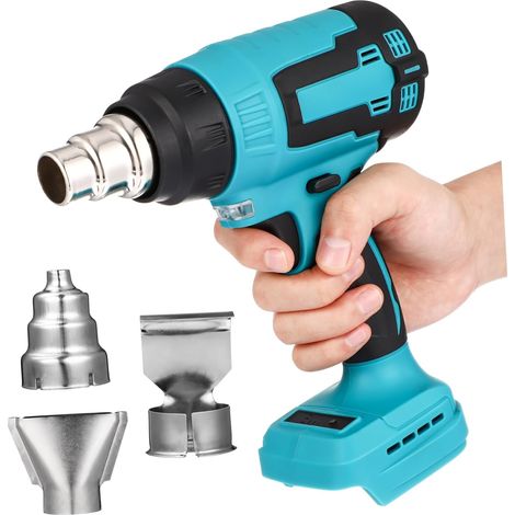 18v Souffleur à Air Chaud Sans Fil Portable Avec Embouts Décapeur Thermique Électrique Pour Réparation Électronique Et Soudure Température Élevée Led Intégrée Pour