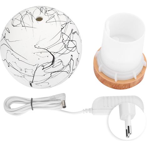 Diffuseur de lampe sphérique sept couleurs purificatrice d'air en céramique, lampe d'aromathérapie silencieuse horizontale en forme de lune pour la maison, brûleur d'huiles essentielles, céramique 110 (1/5)