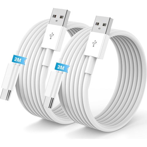 Carplay Câble USB A vers USB C pour iPhone 16/17/15 Pro Max Chargeur Cordon 2M+2M,Cable USB Chargeur pour Apple iphone 17 Air/17E/16 15 Plus Voiture Charge Rapide pour Samsung S25,iPad Pro,Android (1/5)
