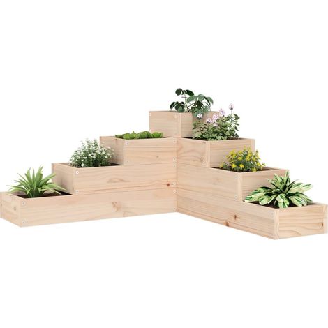 Pflanzentreppe 4 Stufen 80,5x79x36 cm Massivholz Kiefer