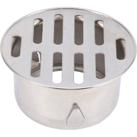 Floor Drain, Stainless Steel Balcony Round Sink Anti-blocking Removable Floor Drain for Outdoor Garden Drain Pipe Exhaust Pipe Roof Balcony Use(75 Flat Mouth)