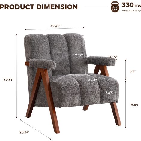 Fauteuil d'accent bouclé jaune avec cadre en chêne massif pour salon et chambre (1/5)