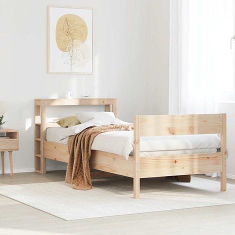 Massivholzbett ohne Matratze 75x190 cm Kiefernholz (1/5)