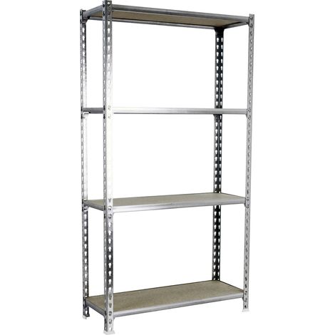 SimonRack Étagère Rangement, 1500x1200x400 mm, 4 Niveaux en Boix, 200 kg Capacité de Charge et Point de Flexion, Étagère Garage, Galvanisé/Bois - Maderclick (1/5)